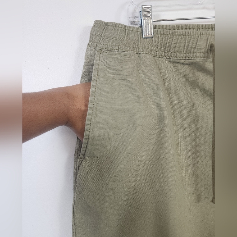 Mutual Weave Khaki Elastic Waist Drawstring Shorts Men’s Size XL - Picture 3 of 8